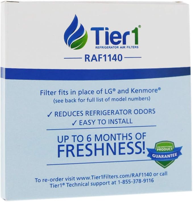 Tier1 LT120F Refrigerator Air Filter | Replacement for LG LT120F, ADQ73214402, ADQ73214404, ADQ73214403, ADQ73334008, Kenmore Elite 46-9918, Fridge Air Filter
