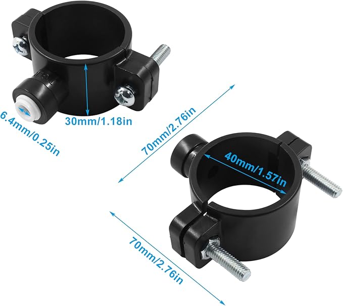Waziaqoc Drain Saddle Valve with 1/4" Quick Connect, Plastic Drain Saddle Valve, Water Hose Pipe Adapter for Under Sink Reverse Osmosis System