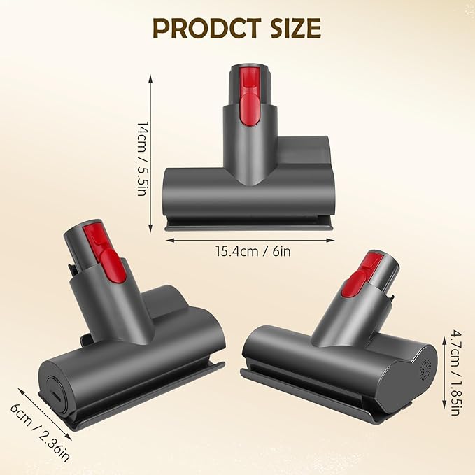 Mini Motorized tool Compatible with Dyson V7 V8 V10 V11 V15 Cordless Vacuum Cleaners, replacement vacuum cleaner heads, suitable for removing stubborn dirt on mattresses, furniture and stairs
