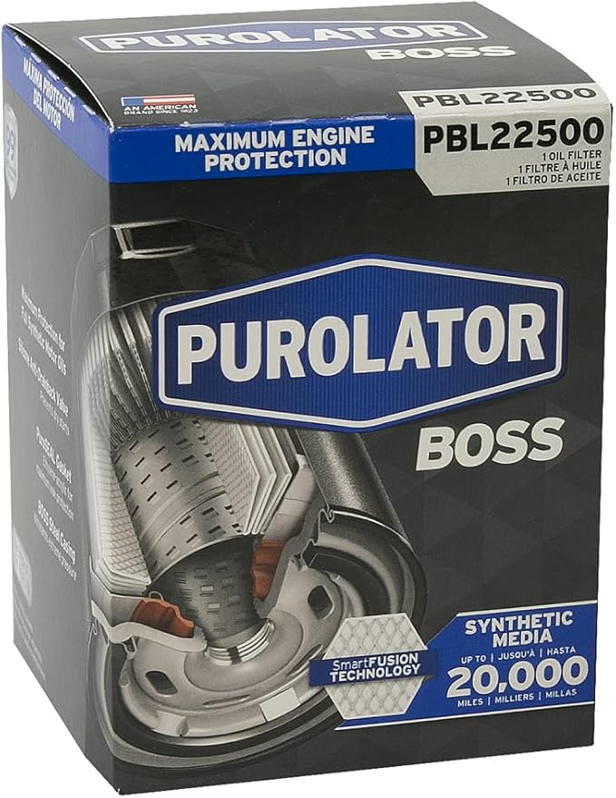 Purolator PBL22500 PurolatorBOSS Maximum Engine Protection Spin On Oil Filter Compatible With Ford F-150, Explorer, Edge, Chevrolet Silverado 1500, Traverse, Tahoe, GMC Acadia, Sierra 1500 and Yukon