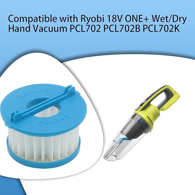 4 Pack A32F02 HEPA Filter Compatible with Ryobi 18V ONE+ Wet/Dry Hand Vacuum PCL702 PCL702B PCL702K