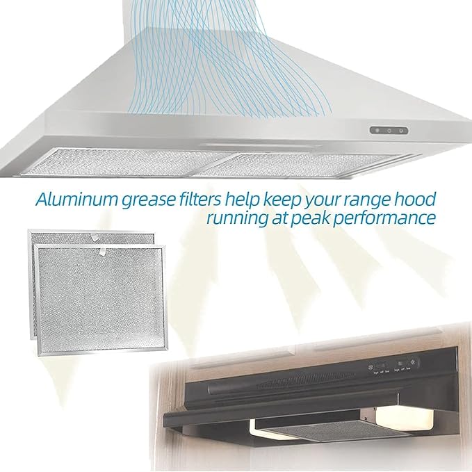 Range Hood Filter Replace 99010299 11-3/4" x 14-1/4" x 3/8" For NuTone Allure WS1 QS2 and Broan QS1 30" Range Hoods BPS1FA30 (2 Pack)