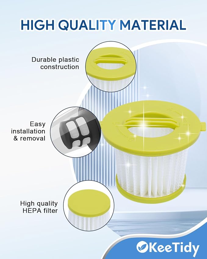 Replacement Vacuum Filters Compatible with Ryobi ONE+ 18V Handheld Vacuum, Fits Models PCL700 PCL704 PCL705 Replaces Part # A32F05N A32HF00, 4 Pack