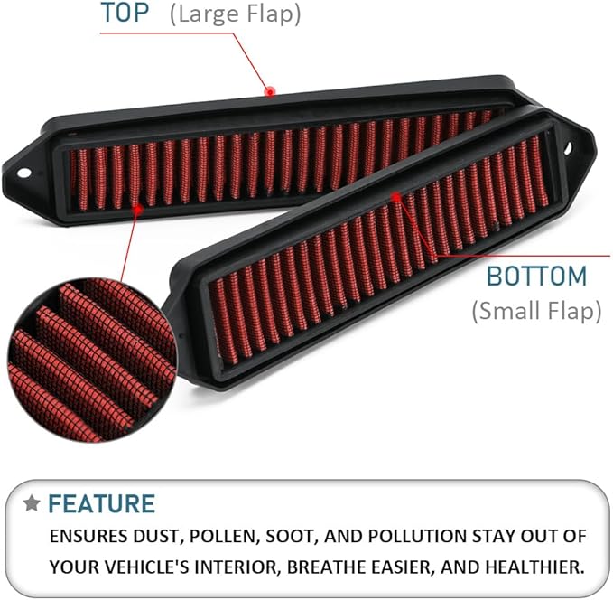 Cabin Air Cowl Filters Compatible with BMW E chassis E82 E88 E90 E91 E92 E93 X1 335i 135i 328i Red