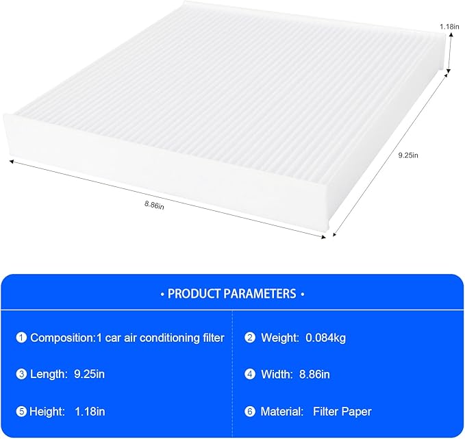 Cabin Air Filter with Activated Carbon Compatible with Honda CRV,Accord,FilterReplacement for 80292-SDA-A01, 80292-SDC-A01, 80292-SEC-A01, 80292-SHJ-A41, 80292-SWA-A01, 80292-T0G-A01, 80292-TZ5-A41