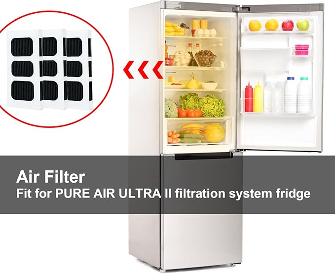 6-Pack Refrigerator Air Filter Replacement - Universal Fit for Odor Reduction & Freshness, Compatible with Frigidaire Paultra2, PureAir Ultra 2, Pure Air Ultra II and Electrolux Part Models