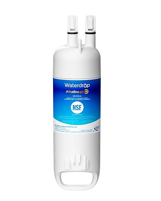 Waterdrop 𝐀𝐥𝐤𝐚𝐥𝐢𝐧𝐞 W10295370A Replacement for Everydrop® Filter 1, EDR1RXD1, EDR1RXD1B, P8RFWB2L, P4RFWB, Kenmore® 46-9081, 46-9930, WD-F38, 𝐄𝐧𝐡𝐚𝐧𝐜𝐞𝐬 𝐩𝐇 Refrigerator Water Filter
