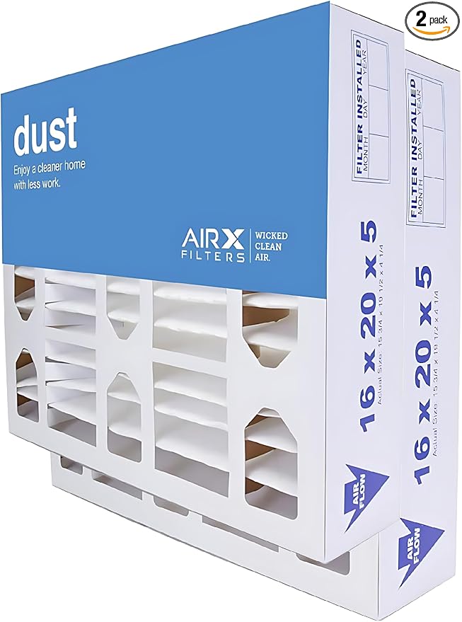 AIRx Filters Dust 16x20x5 Media Air Filter MERV 8 Replacement for Honeywell FC100A1003 209894 FC35A1035, 2-Pack