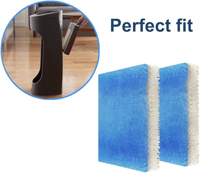 HQRP 2-Pack Wick Filter T Compatible with Honeywell HFT600 / HFT600PDQ Replacement fits Honeywell HEV615 HEV620 HEV600 Humidifiers, with Blue Pre-Filter