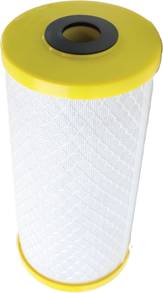 Neo-Pure CHLM-4510 Carbon Block Water Filter Cartridge, 9-7/8" x 4-1/2", 1 Micron, Chloramine and Chlorine Reduction, High-Capacity Replacement Filter