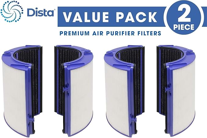 2 Premium Combi 360 Glass Filter Compatible with Dyson Pure Air Purifier Model PH01 PH02 PH03 PH3A PH04 TP06 HP06 TP07 HP07 TP7A TP09 HP09 TP10 HP10 HP4B. 970341-01 965432-01.