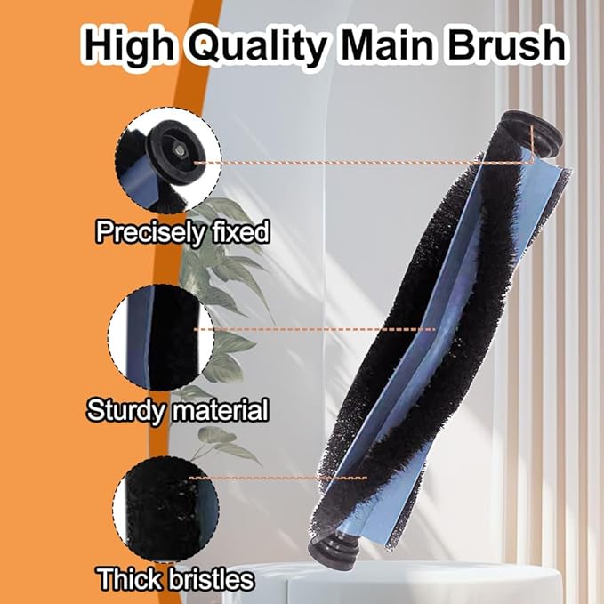 C10 Accessories, Replacement Parts Compatible with Eufy C10 Robot Vacuum Cleaner, 1 Main Brush, 4 HEPA Filter, 4 Side Brushes,4 Dust Bag