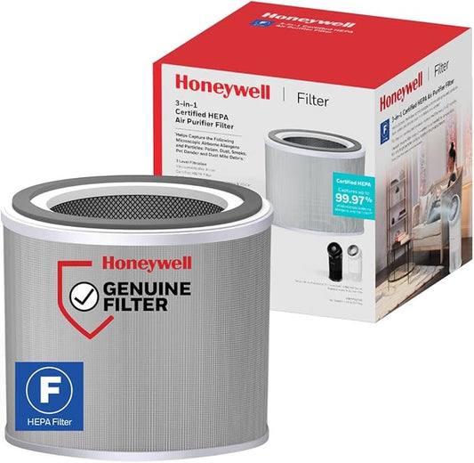 Honeywell Genuine “F” HEPA Air Filter Replacement for Honeywell HPA6000, 3-in-1 Filter, HEPA & Carbon – Captures up to 99.97% of Allergens