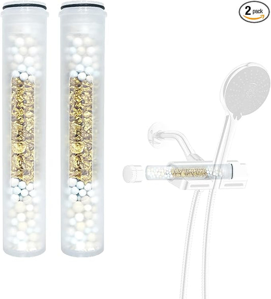 HOPOPRO Replacement Cartridge for Filtered Shower Head with Handheld Combo-SS5775, High Output Muti-Stage Shower Filter, Improves the Condition of Your Skin, Hair and Nails. (2-PACK)