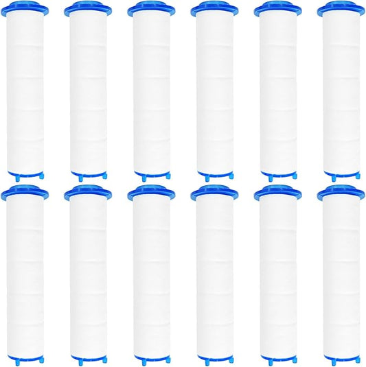 12Pcs 3.2” Shower Head Filter Cartridge, PP Cotton Replacement Filters for High Pressure Handheld Turbo Fan, Vortex Hydro Jet Shower Head, Improves Water Quality, Easy Install