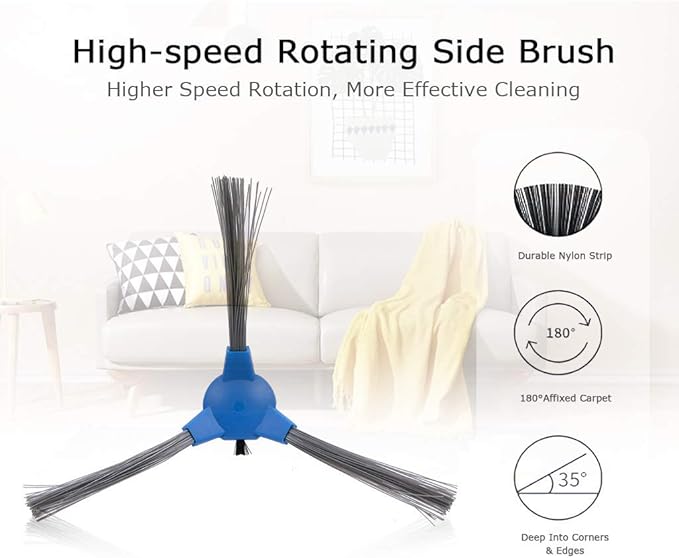 Side Brush Replacement for Eufy RoboVac 11S, RoboVac 12,RoboVac 15C, RoboVac 30, RoboVac 30C, RoboVac 35C Vacuum, 6Pack