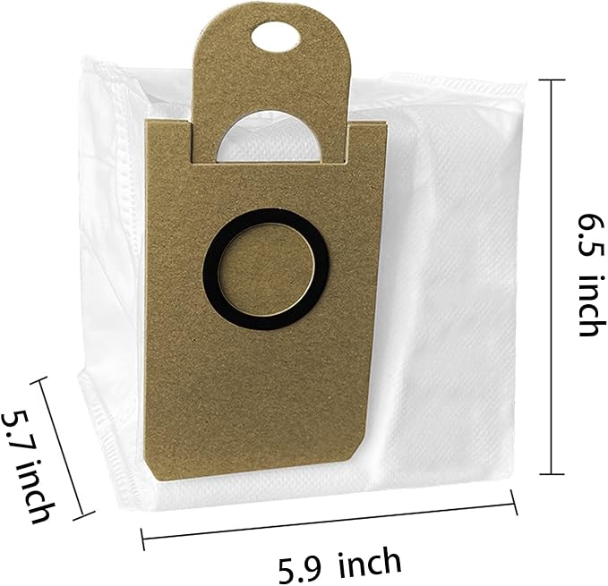 Dust Bags Replacement for iHome AutoVac Nova Pro Self Empty Robot Vacuum Cleaner Accessory Parts, for iHome Nova S1 Pro, Halo, Orbita, Eclipse, Luna, 6 Pack