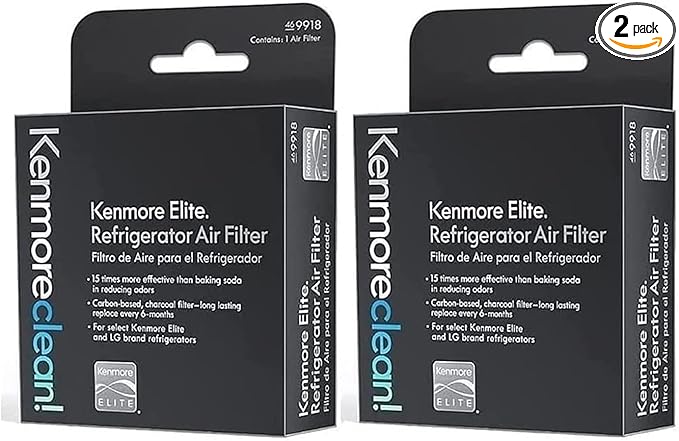 [9918 Air Filter OEM Mania] 469918 2-Pack NEW Version Kenmore Elite Air Filter fits - LG refrigerator air filter LT120F - 9918 Kenmore air filter for ADQ73214402, ADQ73214404, ADQ73214405
