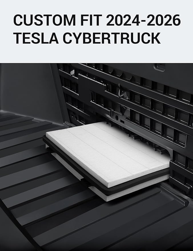 BASENOR 2026 Upgraded Tesla Cybertruck Air Filter HEPA Cabin Intake Air Filter Replacement with Activated Carbon (Proprietary Design) Cybertruck Accessories 2024 2025 2026