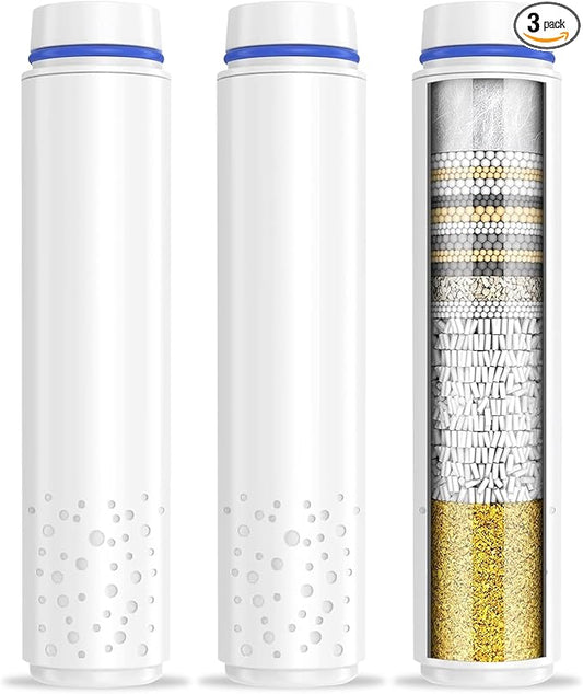 3 Pack Shower Filter for Handheld Shower Head,15 Stage Replacement Filters for Hard Water Remove Chlorine,Water Softener Filters Beads for Harmful Substances