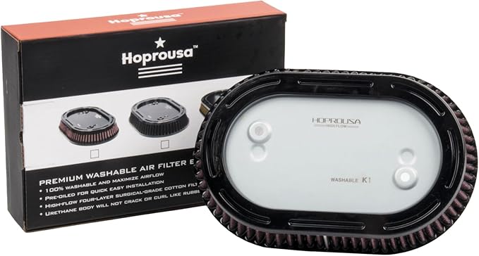 Replacement 29400267 Motorcycle High-flow Air Filter Compatible with '17-later Touring '18-later Softail M8 Engine Equipped with 114 Air Cleaner Accessories Parts (Red)