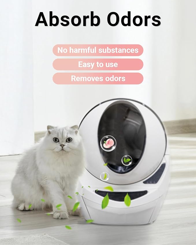 16 Pcs Cat Litter Box Deodorizer Refills Compatible with Whisker OdorTrap Pod Litter Robot 4 Accessories Filter, Eliminates Odors, Litter Box Odor Eliminator (Peach Scent)