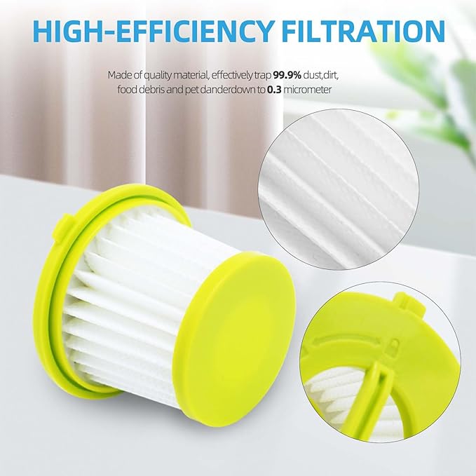 PCL704 Filter Replacement for Ryobi ONE+ 18V Handheld Vacuum PCL705, PCL705B PCL700 Series, Compare to Part # A32HFOO A32F05N, 6 Pack PCL704 Vacuum Filters Set