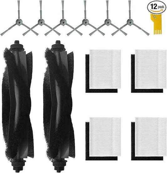 Replacement Accessories Kit for eufy L60 L50 L60 SES L50 SES Robot Vacuum Cleaner 12 Packs 2 Main Brush, 4 Filters, 6 Side Brushes