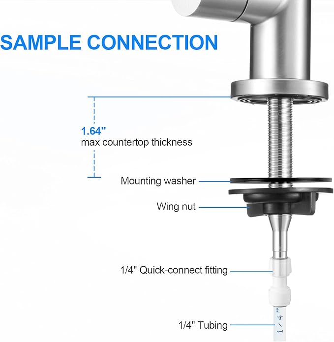 Under Sink Water Filter - Water Filter Kit and Feed Valve for Home Bar and Washbasin,Reduce Chlorine,Bad Taste&Odor,A Perfect Choice for Countertop Ice Maker,Coffee Maker and Skin Care