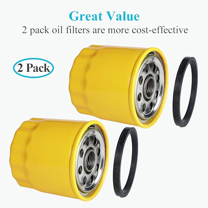 HOODELL 2 Pack 52 050 02-S Oil Filter, Pro Performance for Kohler M18 M20 SV715 SV725 SV735 CV13S CV15S CV22S Engine 52 050 02 5205002S 52 050 02-S1 Oil Filter