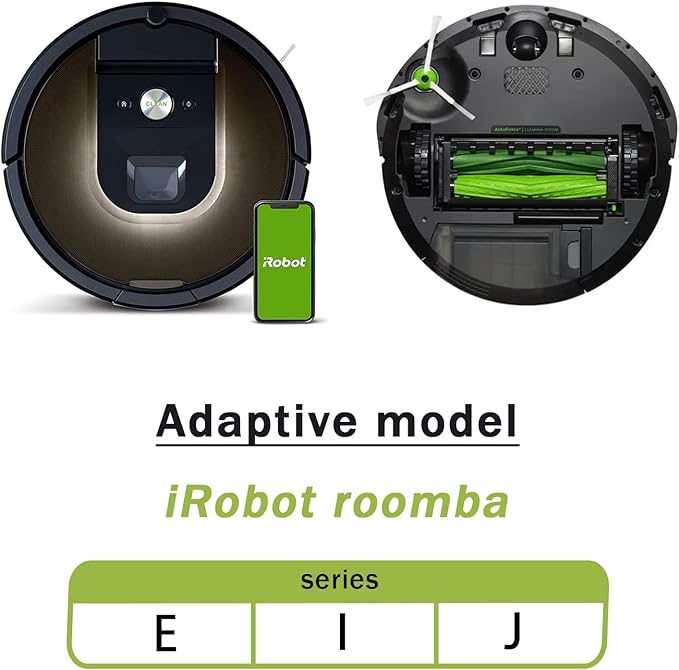 Replacement Vacuum Parts for iRobot Roomba i & j & e and Combo i & j Series, 1 Sets Rubber Brushes, 3 HEPA Filters, 3 Side Brushes for i1+/i2+/i3+/i4+/i5+/i6+/i7+/i8+/j5+/j6+/j8+/j9+/e5/e6