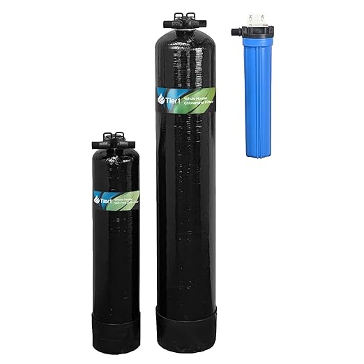 Tier1 450,000 Gallon Whole House Salt-Free Conditioner 3-in-1 with Chloramine Reduction System & Sediment Pre-Filter | Water Softener Alternative & Filtration System for 3-4 Bathrooms