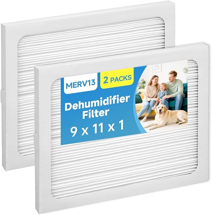 9 x 11 x 1 UA 65H Compact 2 Compact70 Replacement Dehumidifier Filter MERV 13 Compatible with Santa Fe Element dehumidifier Models 2 Packs