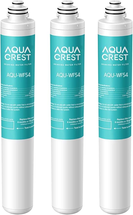 AQUACREST 9001 Under Sink Water Filter, Replacement for Moen 9001 PureTouch, AquaSuite Microtech 9000. Pack of 3, Model No.WF54