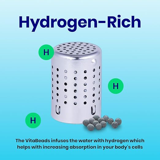DYLN VitaBead Diffuser | Creates Hydrogen-Rich, pH 9+ Alkaline Antioxidant Water | Replacement for DYLN Bottle | Natural Mineral Ionized Hydrogen Generator for Delicious Tasting Water | 2-Pack