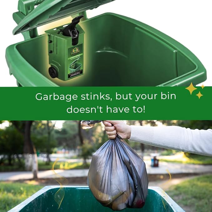 KABIN Binguard Automatic Trash Can Deodorizer Odor Eliminator Outdoor Garbage Can Deodorizer, Dumpster, Air Freshener, Odor Absorber, Indoor Kitchen Deodorizer and Cleaner, Odor Control for Trash Can