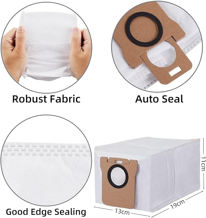 Accessories Kit for Xiaomi X20+ / X20 Plus / X10+ / X10 Plus Robot Vacuum, 1 Main Brush, 3 Filter, 4 Side Brush, 6 Mop Pads, 6 Dust Bag, Replacement Parts Spare Repair Replace Attachments