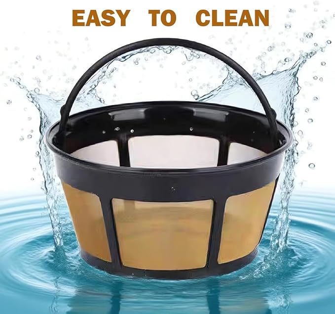 Reusable Coffee Filter for Mr.Coffee 10-12 Cup Coffee Makers, Stainless Steel Mesh Filter Basket Replacement, Washable & Dishwasher Safe, Eco-Friendly Paper Filter Alternative (1 pack)