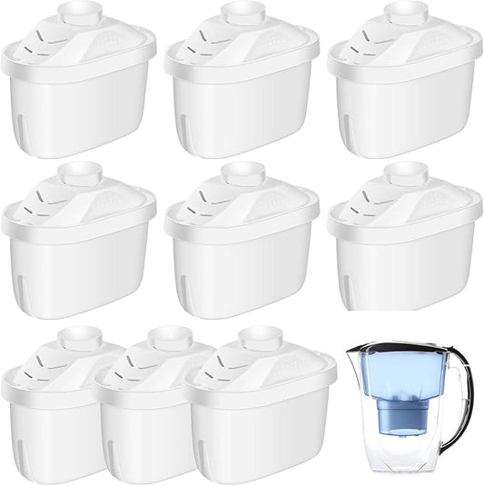 9 Pcs Alkaline Water Filter Replacement Alkaline Water Pitcher Replacement Cartridge for Healthy Drink, 7 Stage Filtration System to Purify