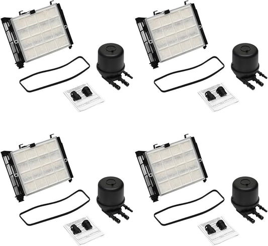 6.7L Powerstroke Diesel Fuel Filter Element 4 Sets, Compatible with 2017-2025 Ford F-250, F-350, F-450, F-550 Super Duty V8, Replaces# FD-4624, FD-4625, HC3Z-9N184-B