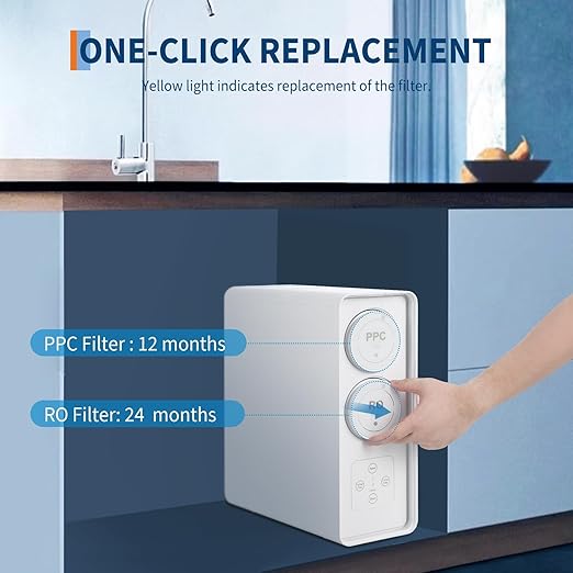 High-Efficiency Countertop Reverse Osmosis Water Filter System, 600GPD, 5-Stage, Water Purifier, Smart Faucet, TDS Monitor, 2:1 Pure to Drain, US Standard, RO Water Filtration
