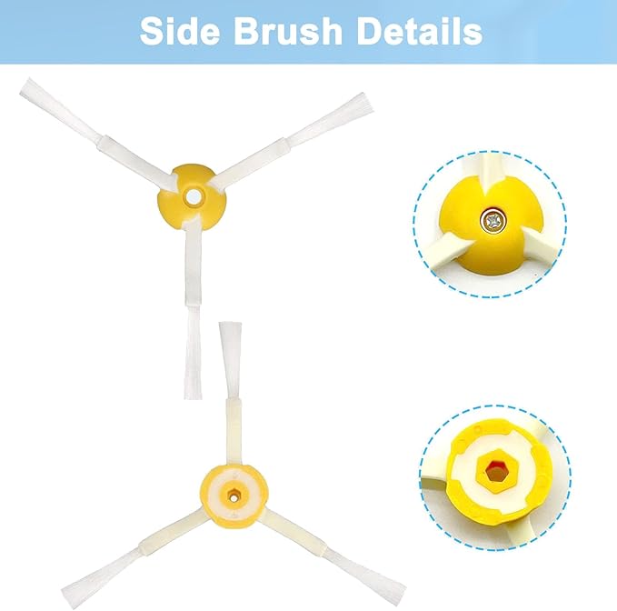 Replacement Parts for irobot Roomba 694 692 676 675 677 671 610 690 680 660 650 620 645 655 635 614 595 585 564 589 536 Robot Vacuum,1 Bristle & 1 Beater Brush,3 Filter,4 Side Brush