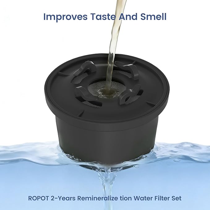 RO100ROPOT Remineralization Water Filters Replacement, Compatible with Bluevua RO100ROPOT and RO100ROPOT(UV) Systems, Alkaline for Reverse Osmosis Filter, Remineralize and Increase pH, Pack of 2