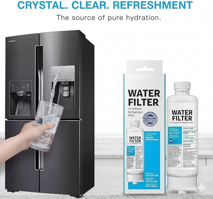 HAF-QIN/EXP DA97 Water Filter Replacement – Compatible with DA97-17376B – Carbon Block 99% Contaminant Reduction – Fresh Water & Ice – 18 Month Life 3 PACK