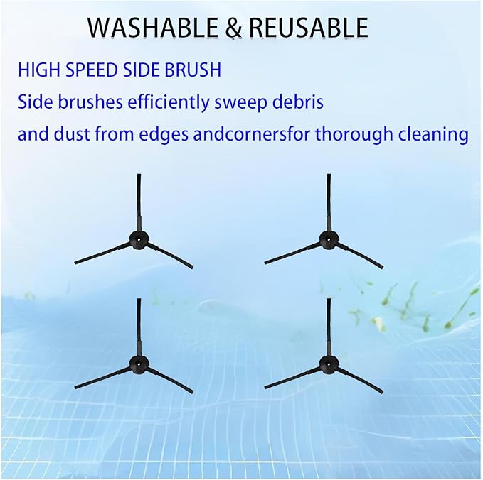 Replacement Accessories Kit For ILIFE A12 pro / V9 / V9 Pro Robot Vacuum,parts 4 Side Brushes 3 Mop Pads 3 Hepa Filters 3 dust bags