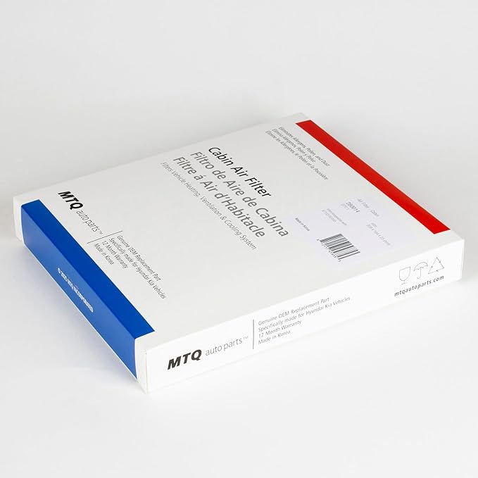97133-B2000 MTQ Auto Parts Cabin Air Filter compatible with Kia Soul (2014-2019), Kia Soul EV (2015-2019), Made in Korea
