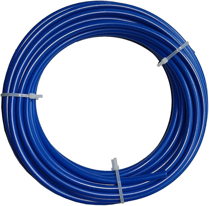 1/4 Inch Water Line, NSF Certified RO Tubing & Refrigerator Water Line - Polyethylene (PE) Flexible Tube for Ice Maker, Under Sink Filter, Reverse Osmosis System - 32.8 Ft Blue