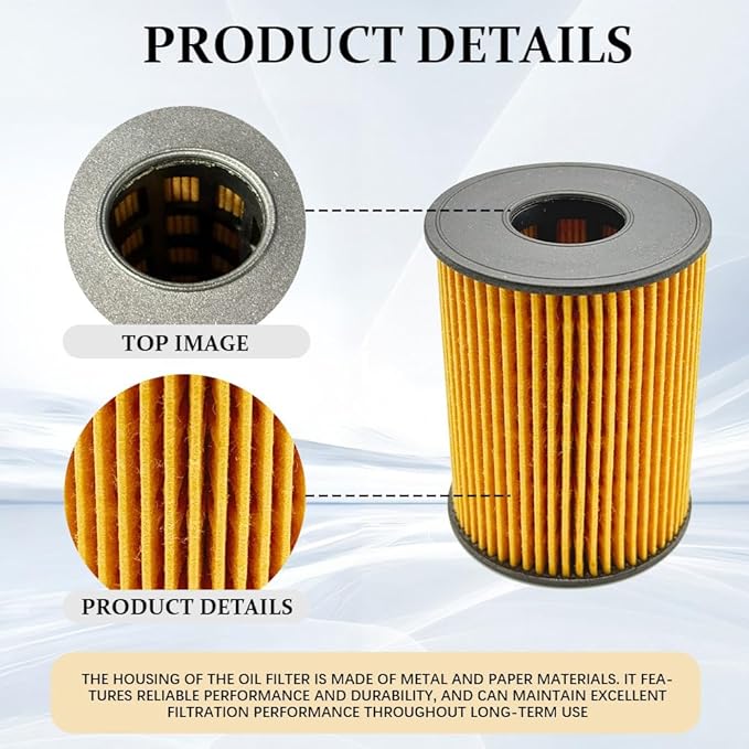 2PCS 26350-2S000 Oil Filters, Oil Filter for My Car, 263502S000 26350-2R000 Filters Includes Gasket and O-Rings, Car Accessories Compatible with Sonata 2022-2023 Tucson 2.5L Kia Sorento 2.5 L