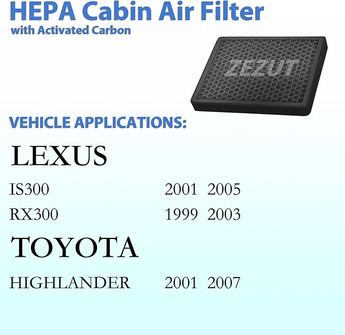 Cabin Air Filter, for Toyota Highlander 2001-2007, Lexus IS300 2001-2005, RX300 1999-2003 (CF10138)