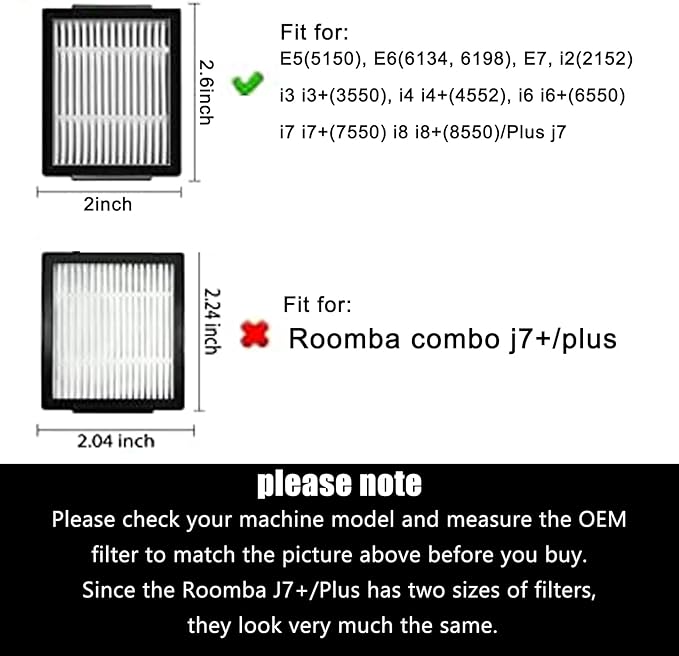 Replacement Parts for roomba i7 i7+ i3 i3+ i4 i4+ i5 i5+ i6 i6+ i8 i8+ j7 j7+/Plus j8 j8+ E5 E6 E7 Robot Vacuum Accessories,2 Rubber Roller 10 Filters 10 Side Brushes 10 Vacuum Bags